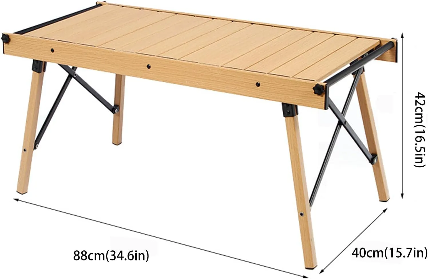 4-6 People Camping Table, Roll-Up Lightweight Picnic Table, Portable Outdoor Folding Table for Hiking, Backpacking & Fishing(Black)