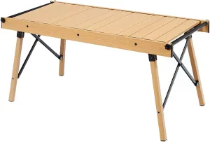 4-6 People Camping Table, Roll-Up Lightweight Picnic Table, Portable Outdoor Folding Table for Hiking, Backpacking & Fishing(Black)