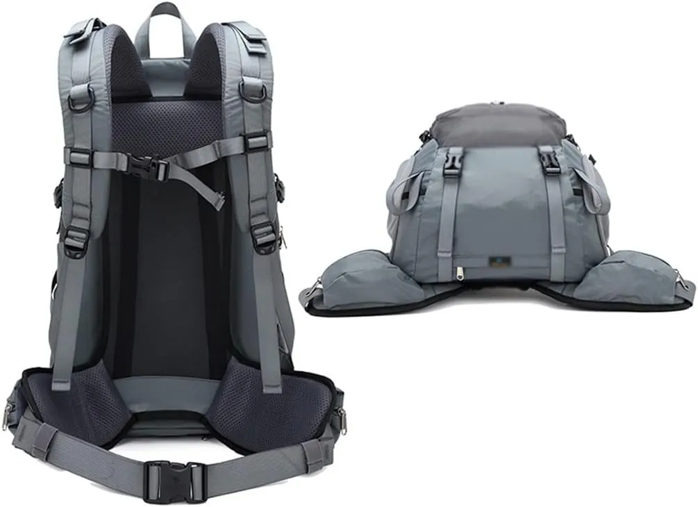 40L Hiking Backpack Outdoor Mountaineering Bag Large Capacity Travel Sports Backpack (E,As the picture shows)
