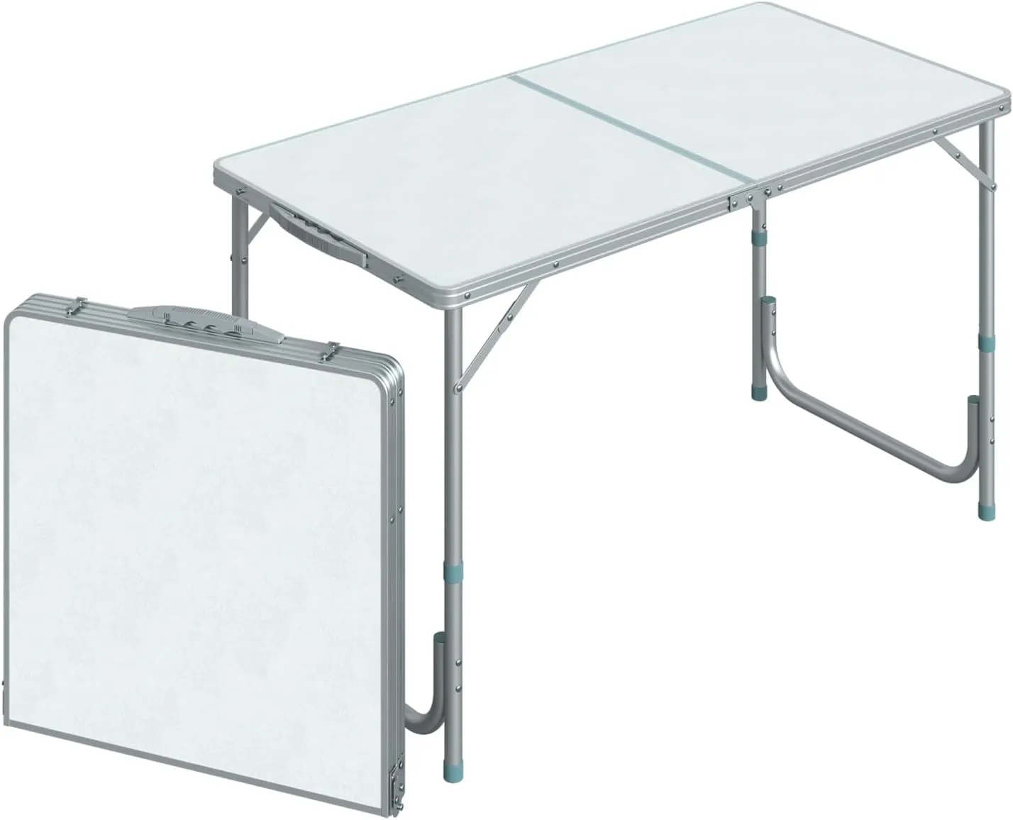 47" Folding Camping Table, Height Adjustable, Lightweight & Portable, Outdoor Table for Camping, Picnics, Picnics