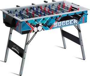 48" Game Room Size Folding Foosball Table, Foldable Space Saving Table Soccer Game w/2 Balls for Home, Arcade Game Room, Family Game Night, Perfect for Kids & Adults, Easy Assembly