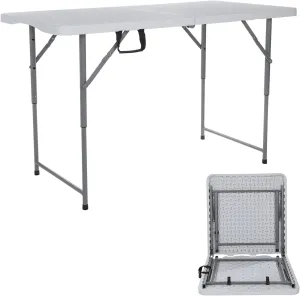 4ft Folding Table Outdoor Picnic Table Barbecue Camping Tables Courtyard Leisure Portable Tables Balcony Table