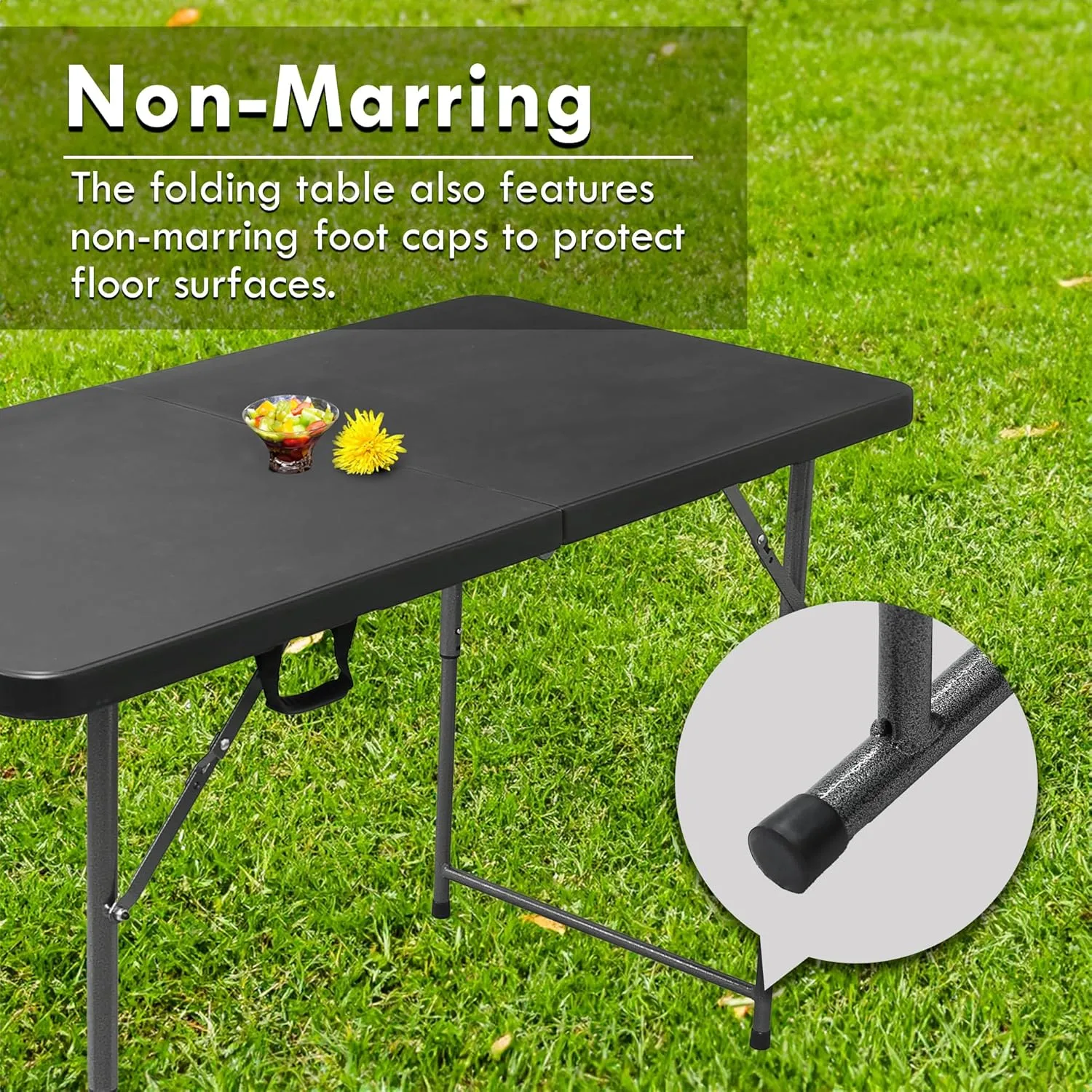 4ft Folding Table, Sturdy Outdoor Folding Table, Perfect for Camping Picnics Parties Durable Foldable Table with Easy Setup Ideal Portable Folding Tables for Indoor & Outdoor Use