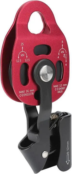 4KN Aluminium Heavy Duty Swivel Rope Pulley Block - Durable Construction, Smooth Operation for 8-12mm Rope, Ideal for Climbing, Hoisting, and Rescue Work