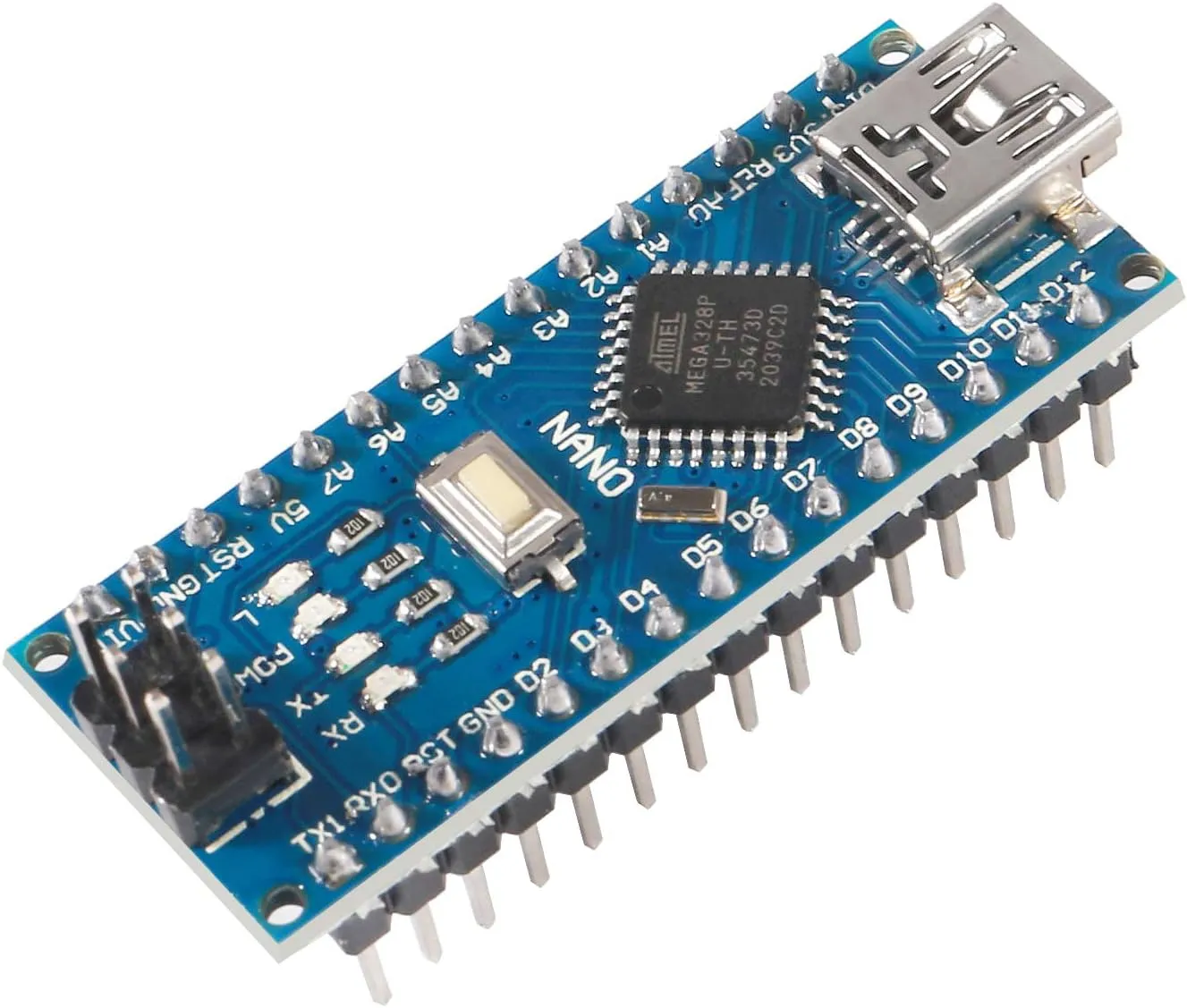 4PCS Dorhea for Nano V3.0 ATMEGA328P Module CH340C Chip 5V 16MHz Mini USB Micro-Controller Board with USB Cable