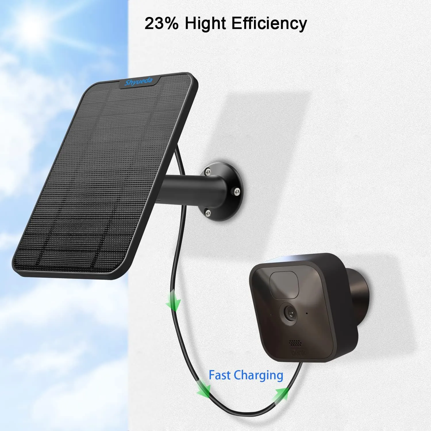 4W Solar Panel Charging Compatible with Blink Outdoor(3rd Gen) /xt xt2 Camera, with 13.1ft Waterproof Charging Cable, IP65 Weatherproof,Includes Secure Wall Mount(3-Pack)