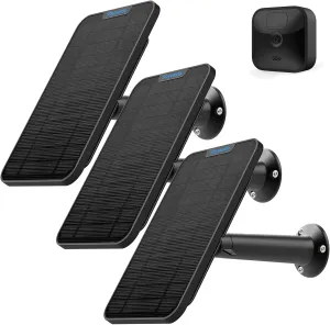 4W Solar Panel Charging Compatible with Blink Outdoor(3rd Gen) /xt xt2 Camera, with 13.1ft Waterproof Charging Cable, IP65 Weatherproof,Includes Secure Wall Mount(3-Pack)
