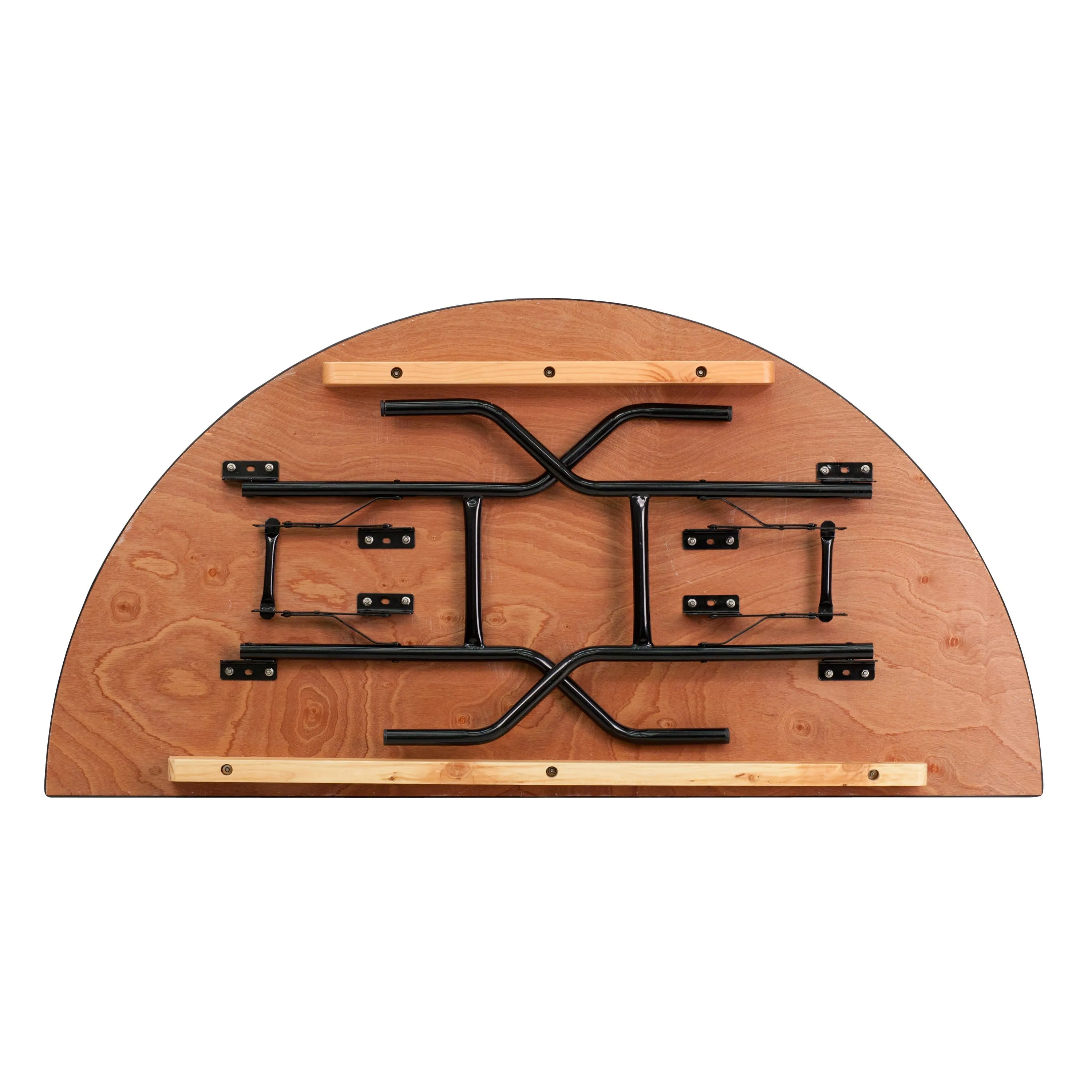 5-Foot Half-Round Wood Folding Banquet Table