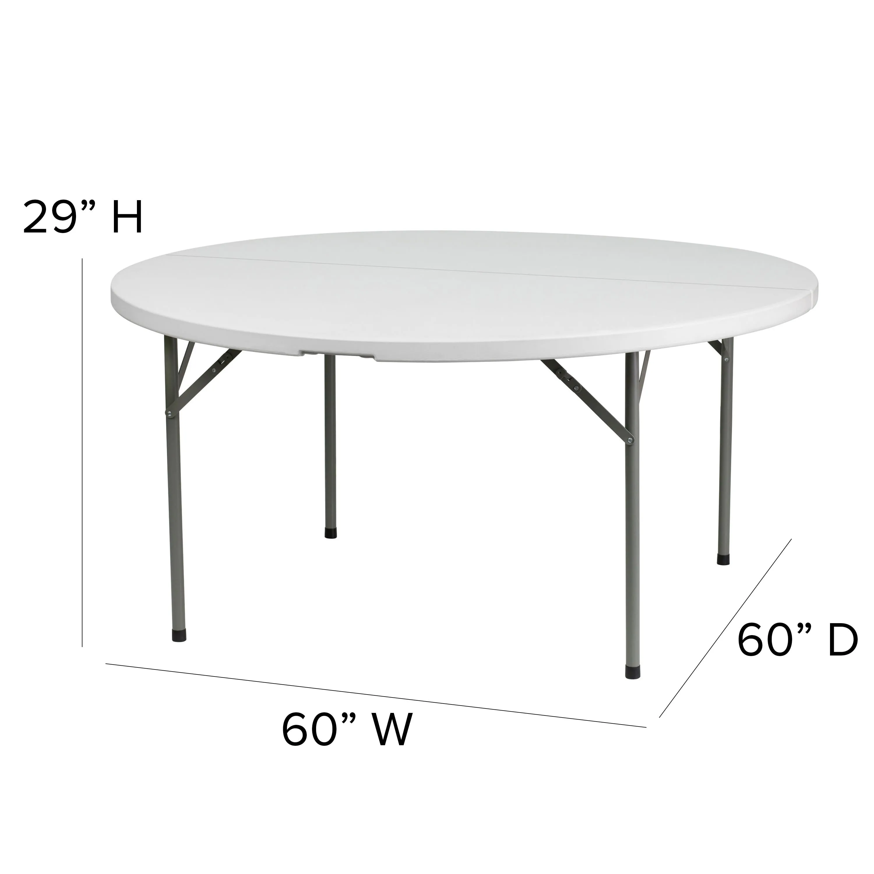 5-Foot Round Plastic Folding Table