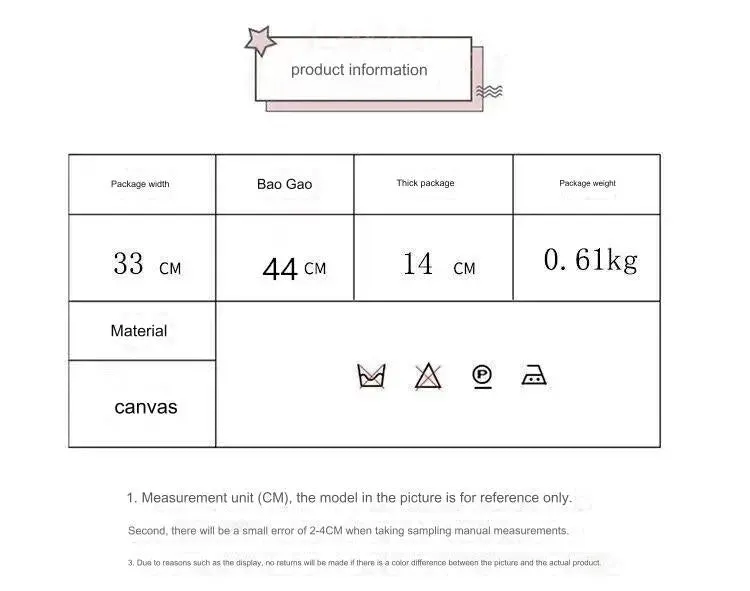 5 pcs Bunny Bag Travel Multifunctional Large Capacity Canvas Bag 978