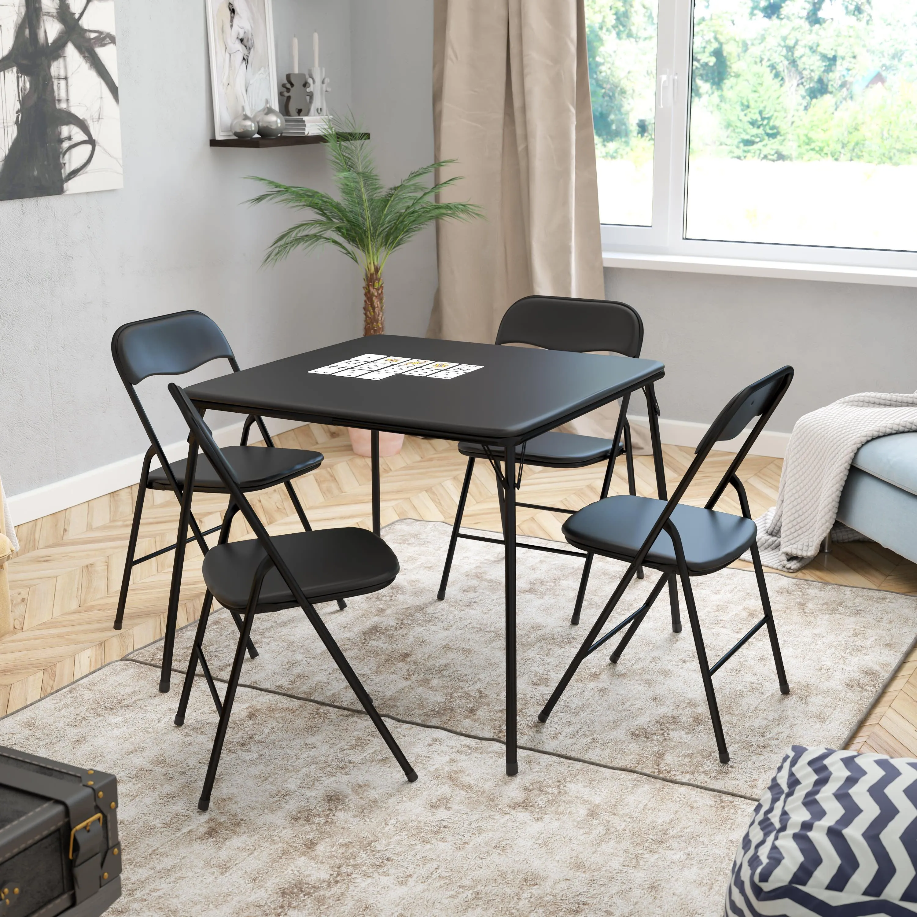 5 Piece Folding Card Table and Chair Set