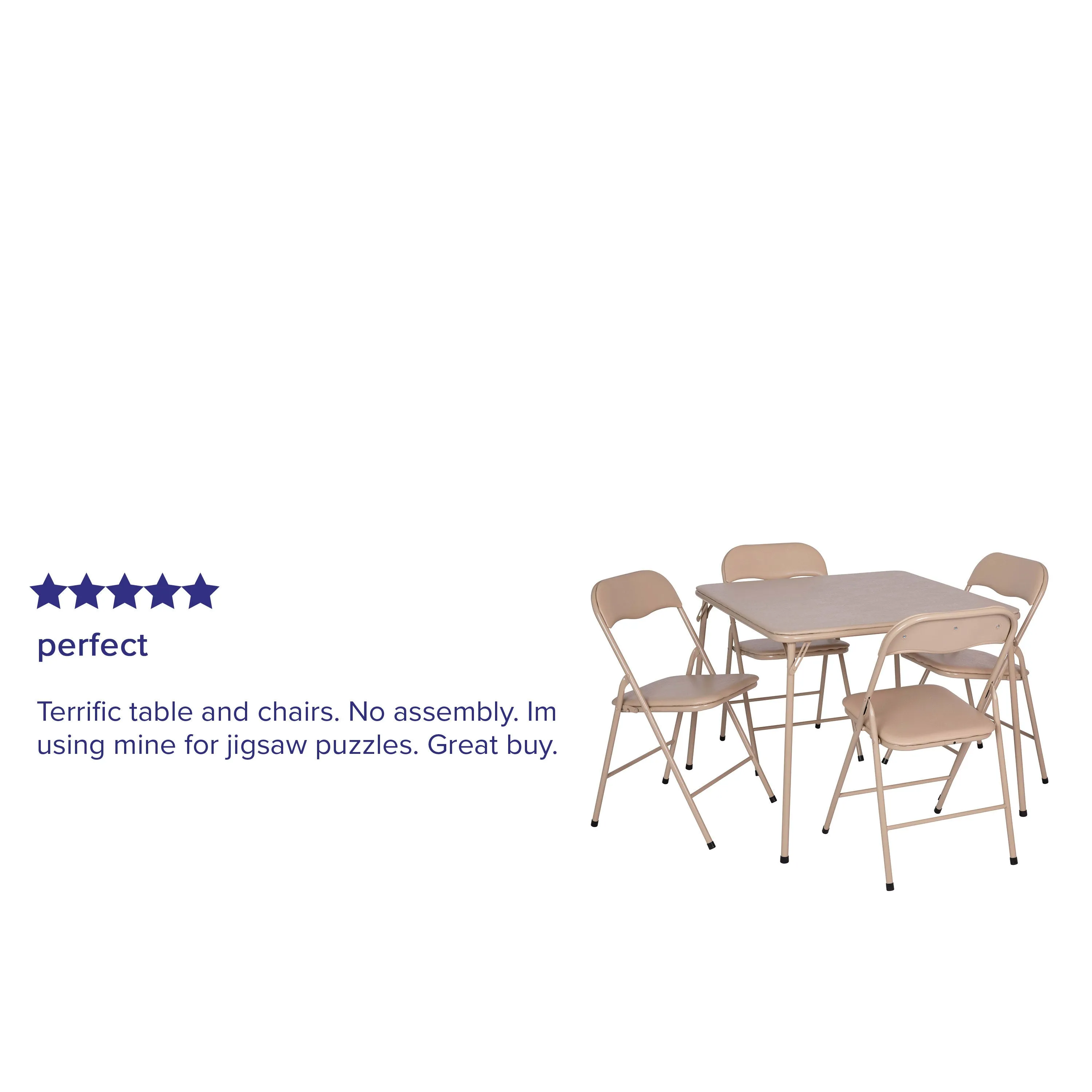 5 Piece Folding Card Table and Chair Set