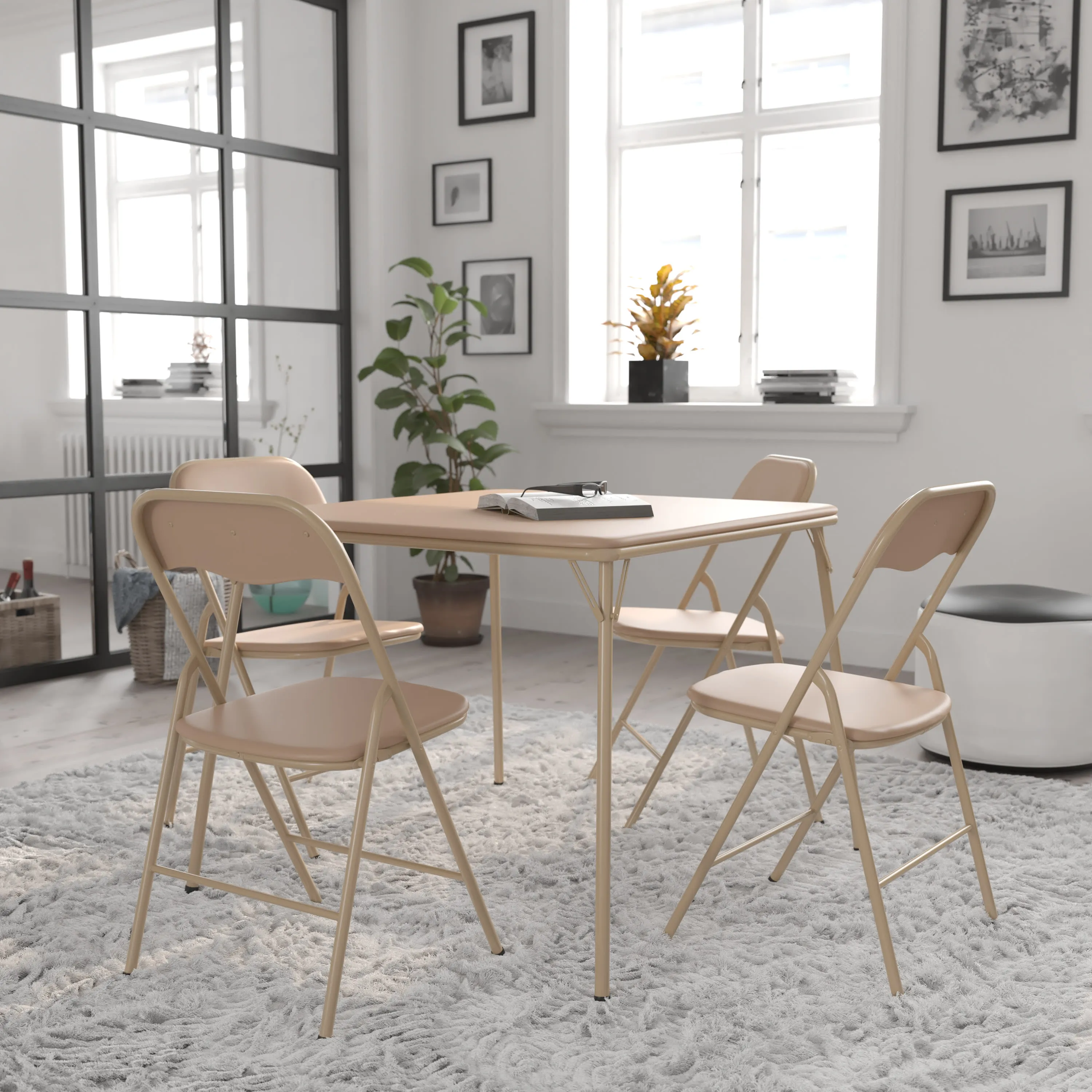 5 Piece Folding Card Table and Chair Set