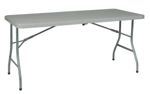 5' Resin Multi Purpose Center Fold Table with Wheels