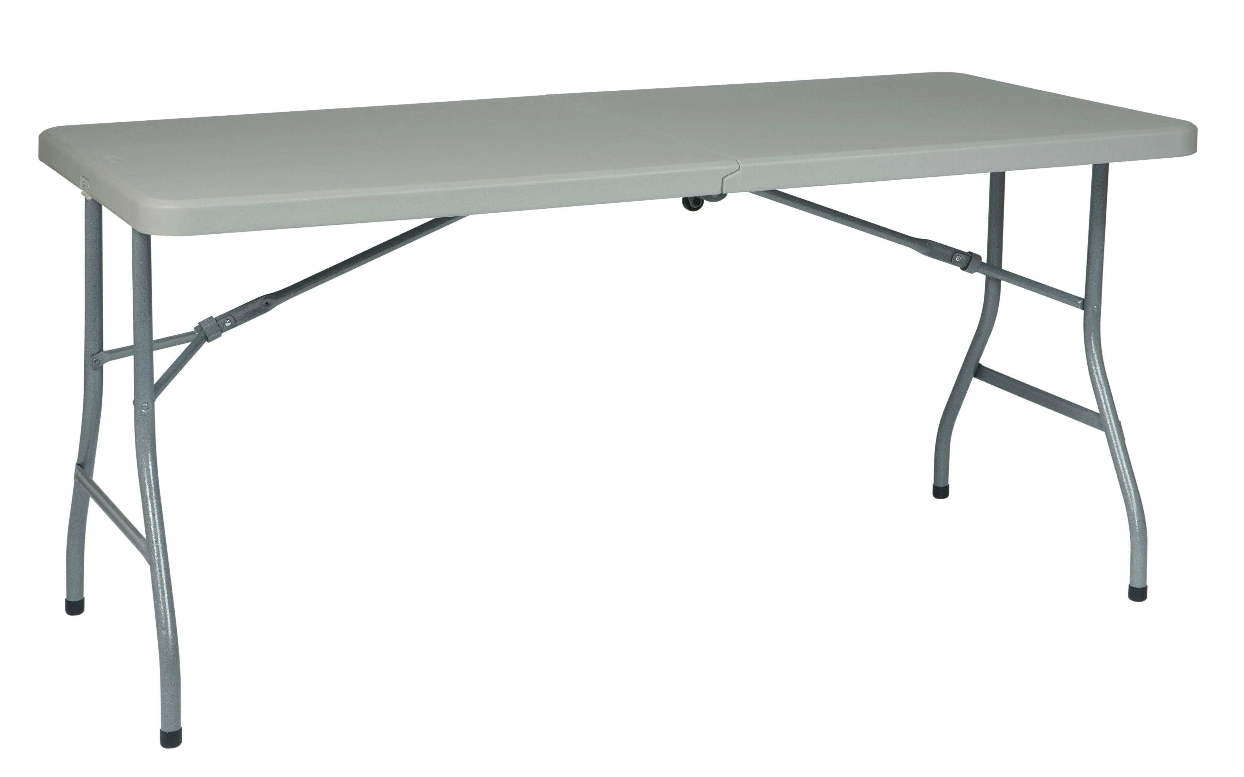 5' Resin Multi Purpose Center Fold Table with Wheels