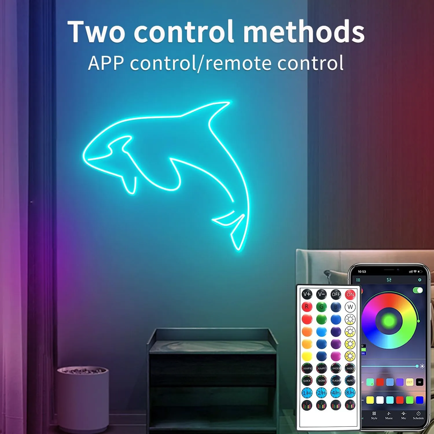 50ft Led Neon Rope Lights,Control with App/Remote,Flexible Led Rope Lights IP67 Outdoor RGB Neon Lights Waterproof,Music Sync Color Changing, led Lights for Bedroom Indoor