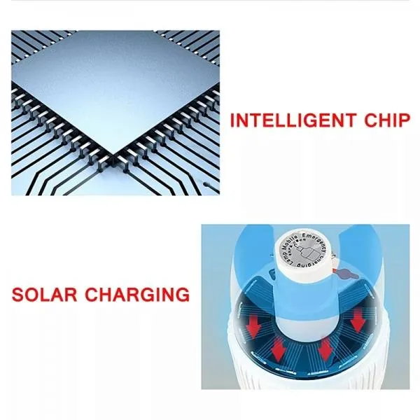 50W Solar LED Rechargeable Bulb Light Multi Mode Night Market Stand Camping Emergency Light with  Remote Control - Large