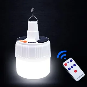 50W Solar LED Rechargeable Bulb Light Multi Mode Night Market Stand Camping Emergency Light with  Remote Control - Large