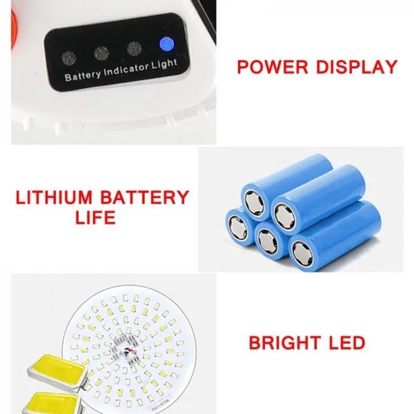 50W Solar LED Rechargeable Bulb Light Multi Mode Night Market Stand Camping Emergency Light with  Remote Control - Large