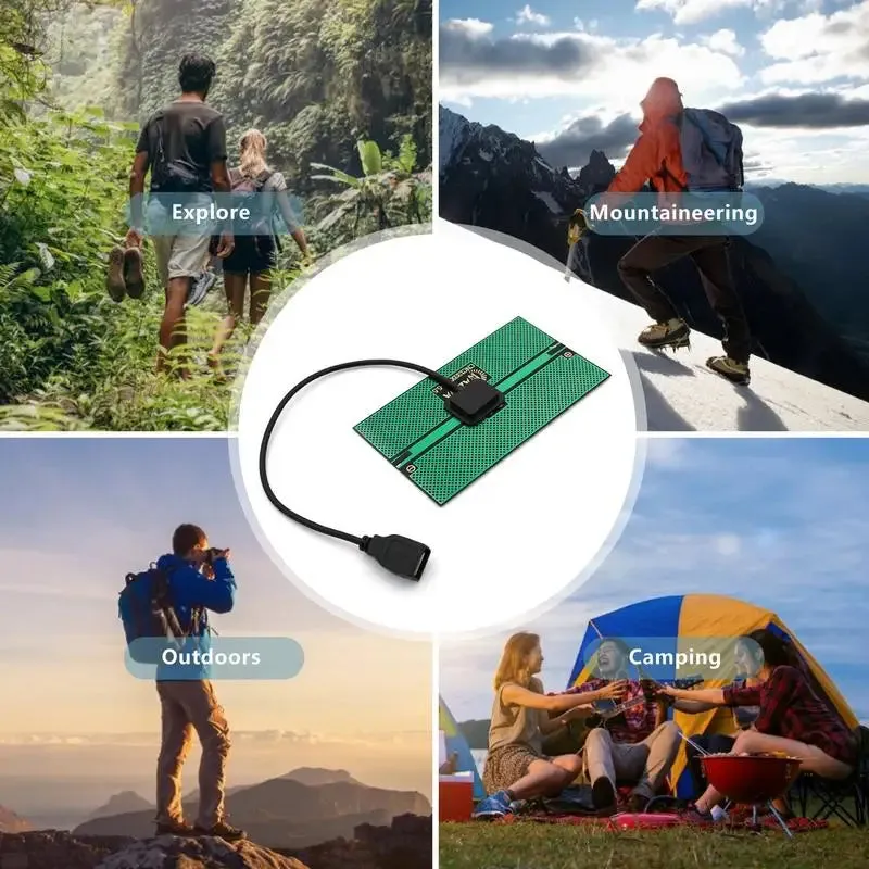 5.5W USB Solar Panel Power Bank Charger - Compact Solar Charger for Smart Phones, Tablets, Hiking, and Camping