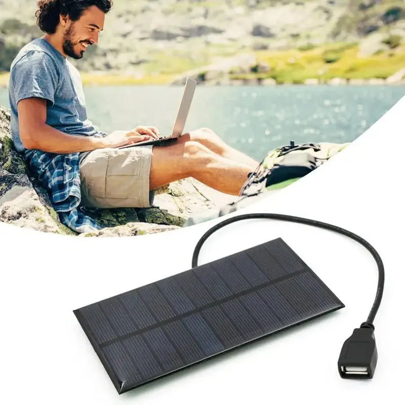 5.5W USB Solar Panel Power Bank Charger - Compact Solar Charger for Smart Phones, Tablets, Hiking, and Camping