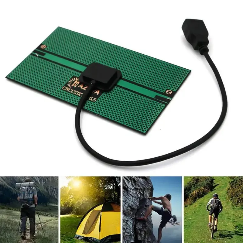 5.5W USB Solar Panel Power Bank Charger - Compact Solar Charger for Smart Phones, Tablets, Hiking, and Camping