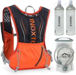 5L Hydration Vest Backpack Water Running Vest Pack with 1pc 1.5L Water Bladder and 2pcs 450ml Soft Water ttles