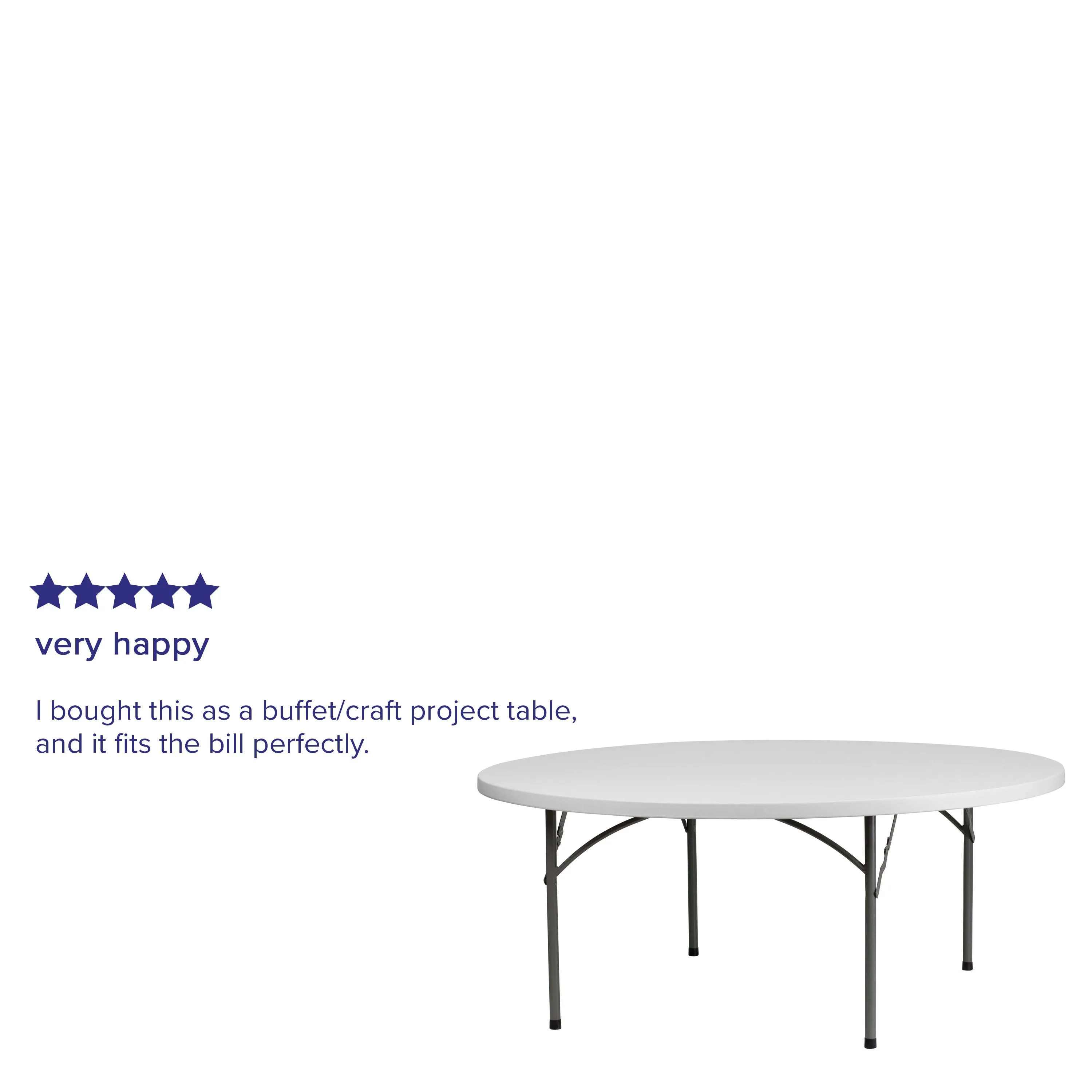 6-Foot Round Plastic Folding Table