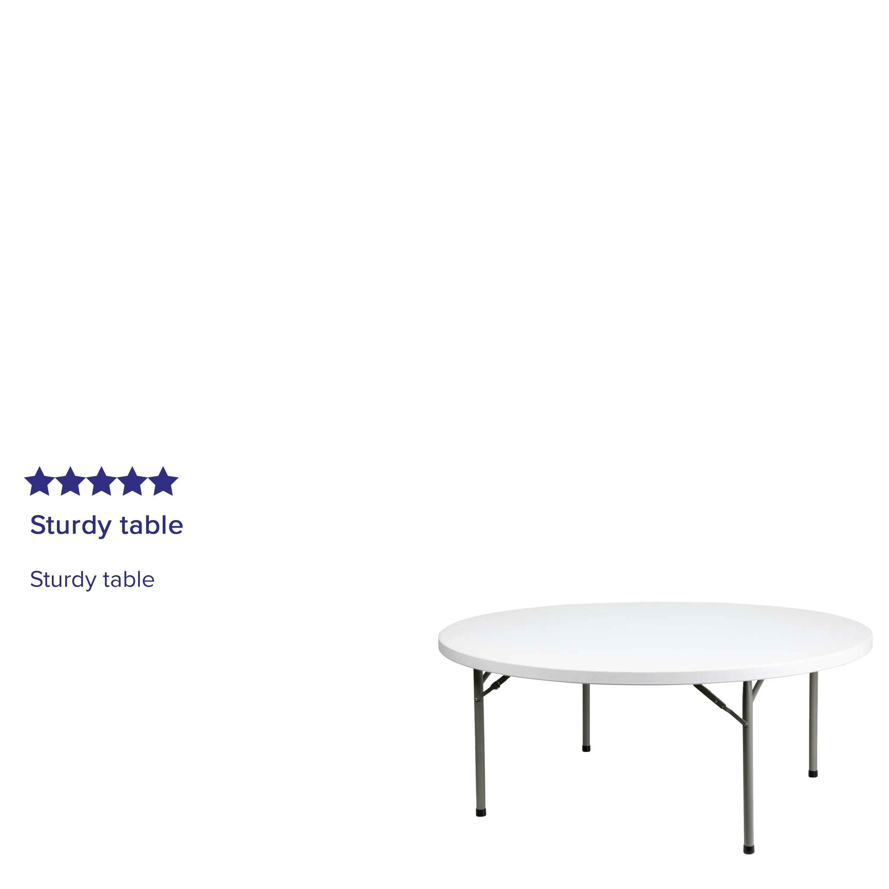 6-Foot Round Plastic Folding Table
