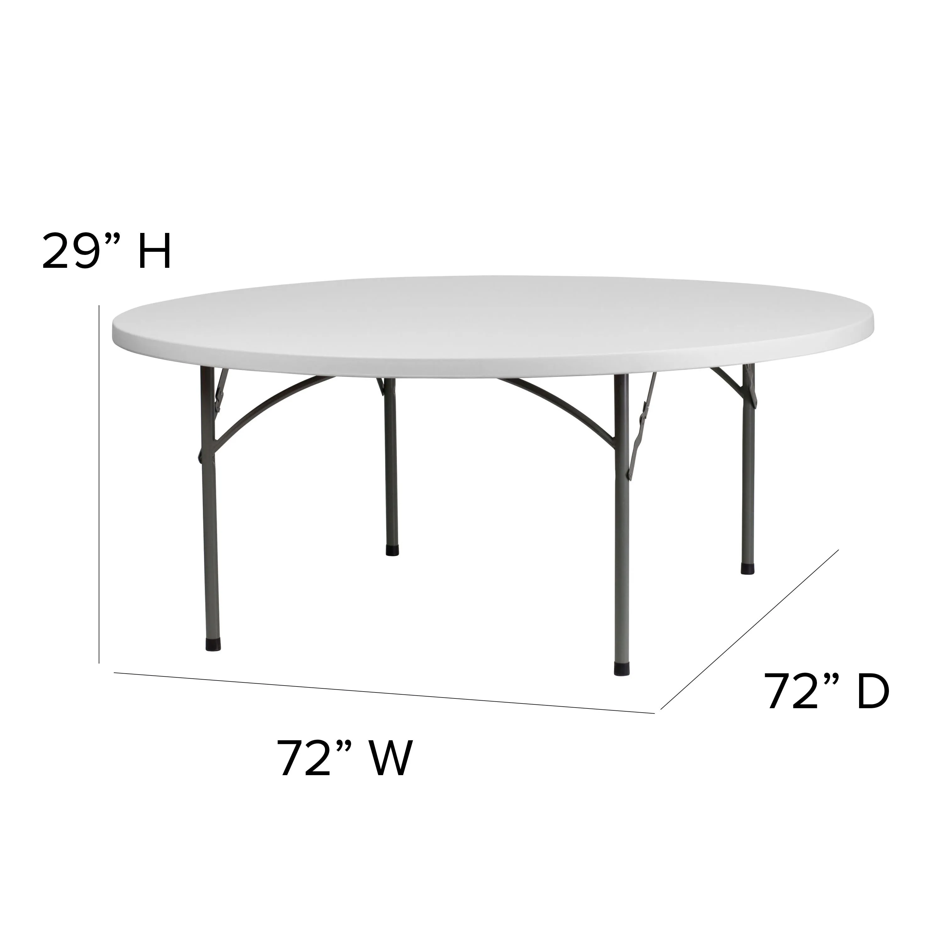 6-Foot Round Plastic Folding Table