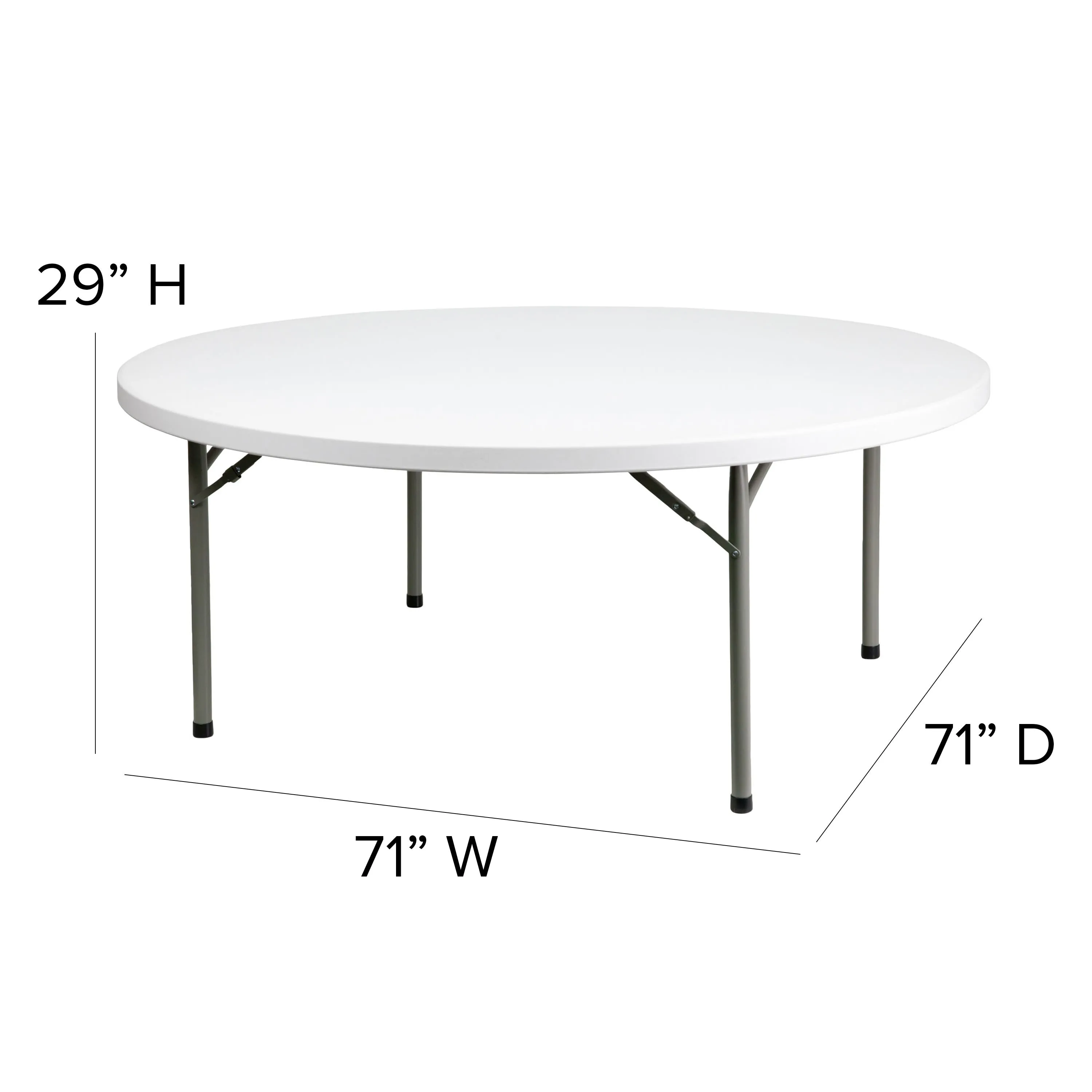 6-Foot Round Plastic Folding Table