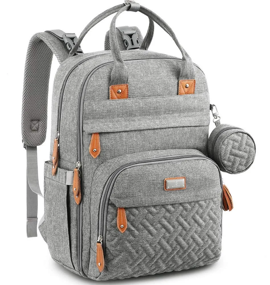 6 in 1 USB Mummy Baby Bag ( Grey , Light Grey, Pink , Black or Blue)