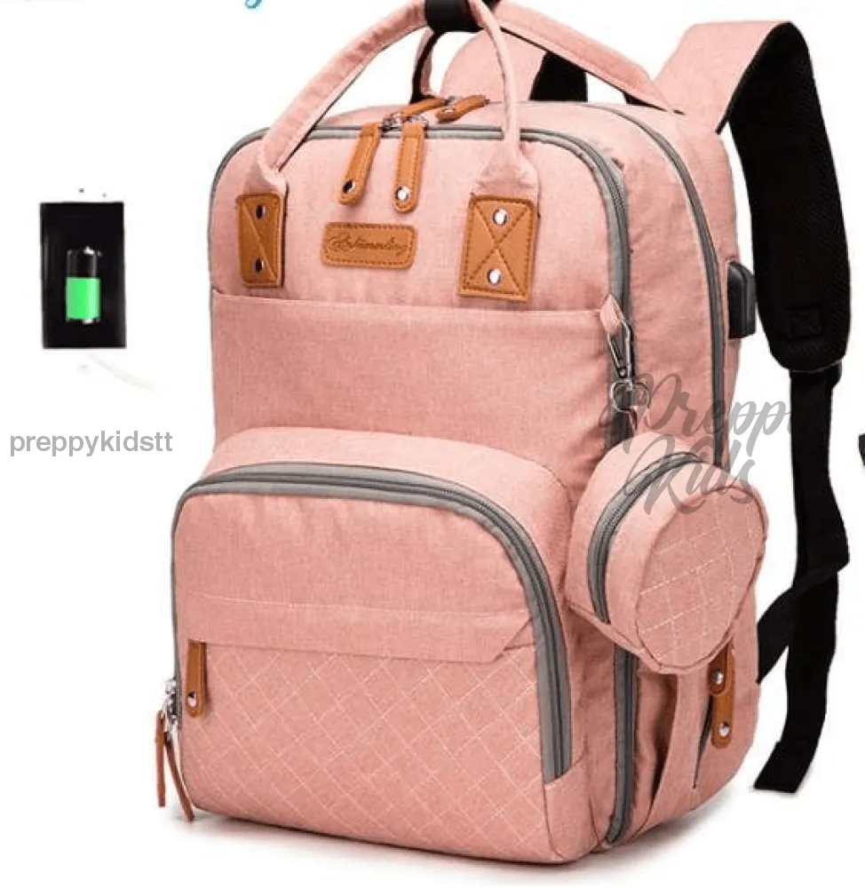 6 in 1 USB Mummy Baby Bag ( Grey , Light Grey, Pink , Black or Blue)