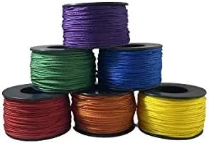 6 Pieces Assorted Atwood Rope MFG Micro Utility Cord 1.18mm X 125ft Reusable Spool | Tactical Nylon/Polyester Fishing Gear, Jewelry Making, Camping Accessories (Rainbow)