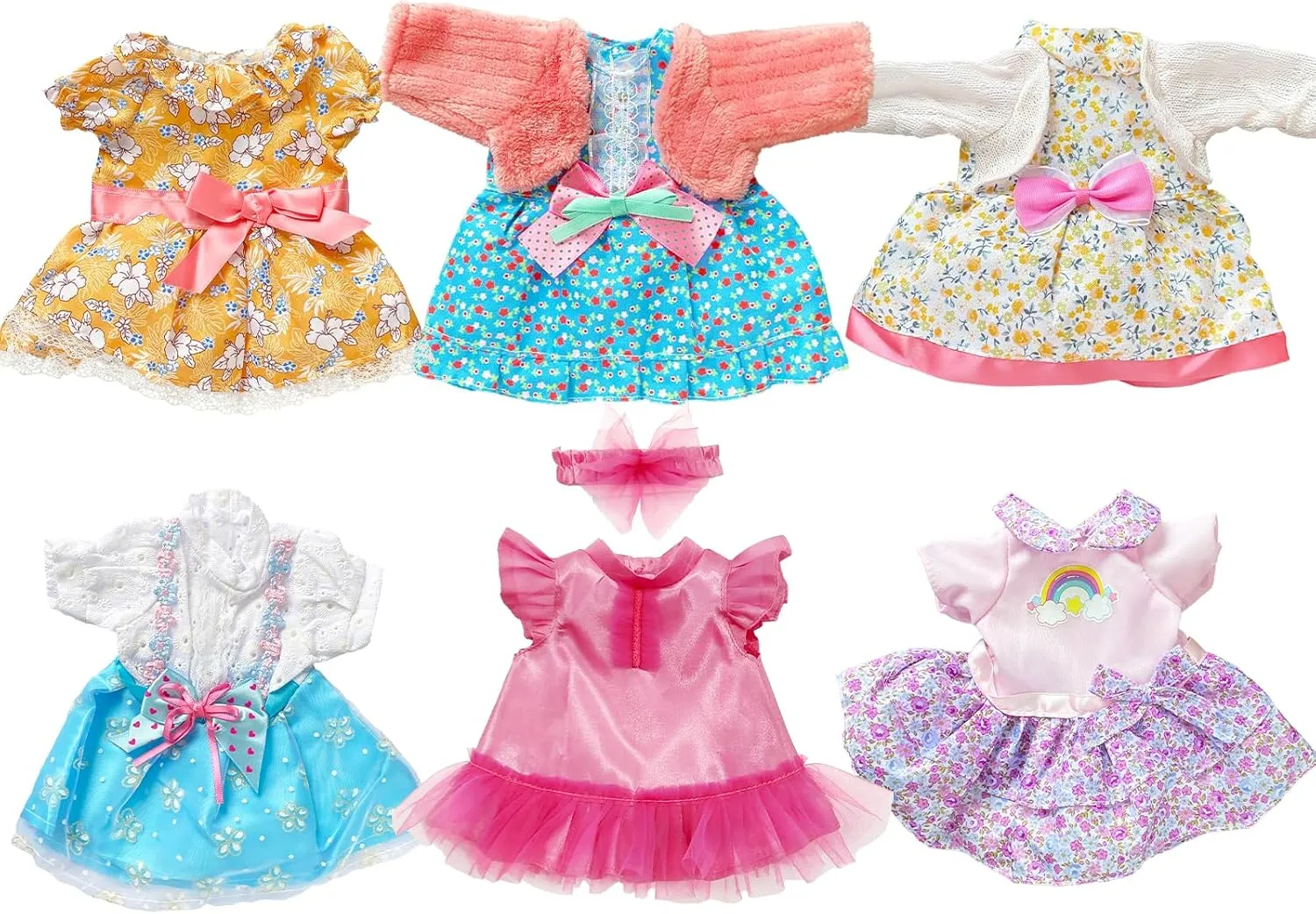 6 Sets Baby Doll Dress for 12-14inch with Doll Accessories