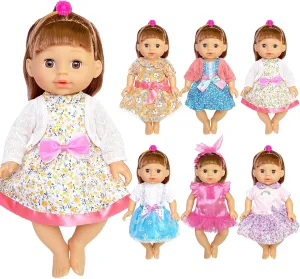 6 Sets Baby Doll Dress for 12-14inch with Doll Accessories