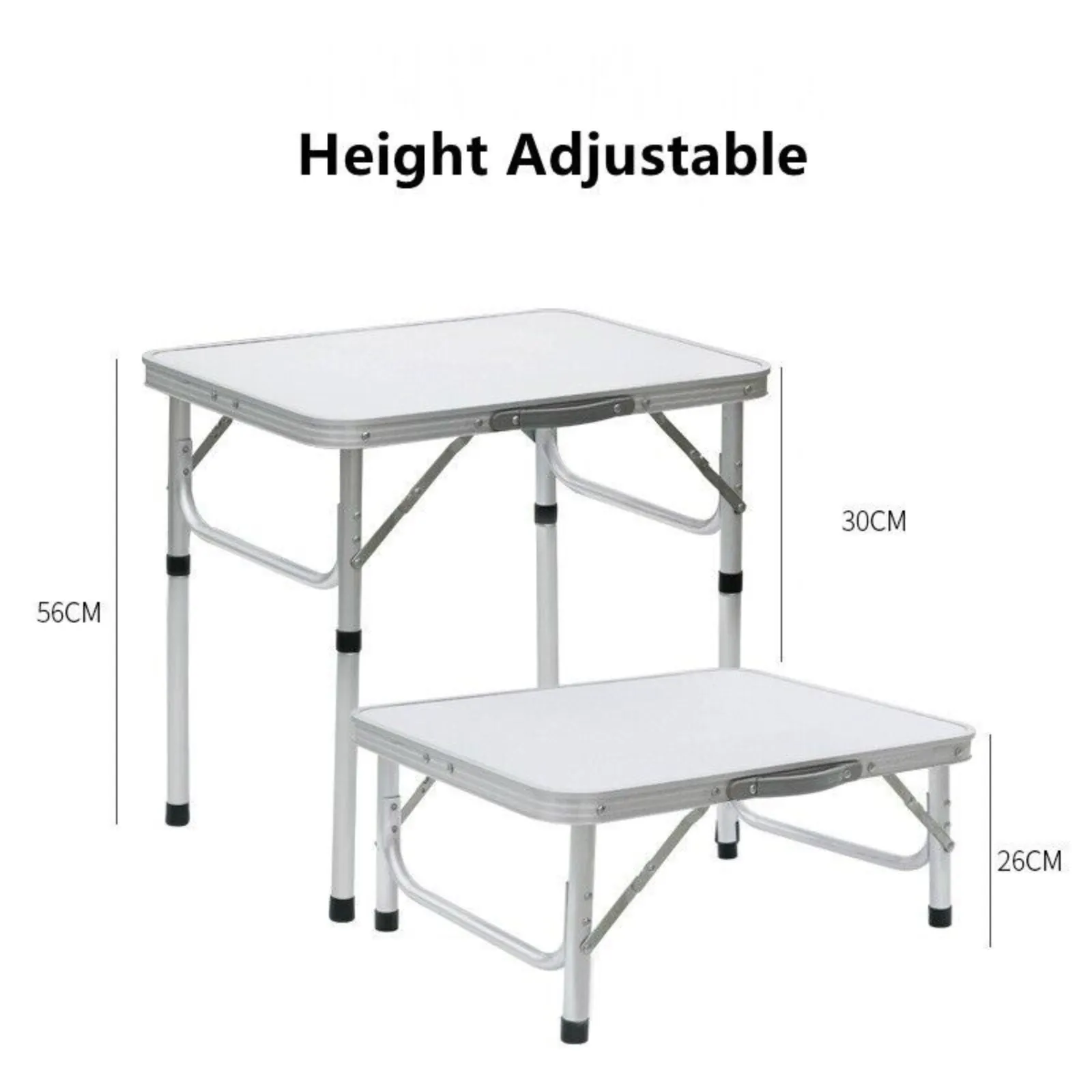 60cm Portable Folding Picnic Table Adjustable Camping Desk Outdoor