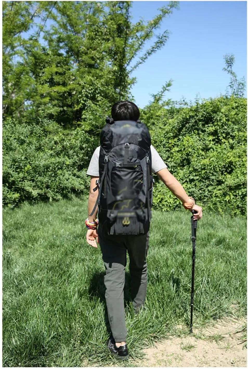 60L Outdoor Backpack Multi Pocket Camping Bag Hiking Backpack Large Capacity(A)