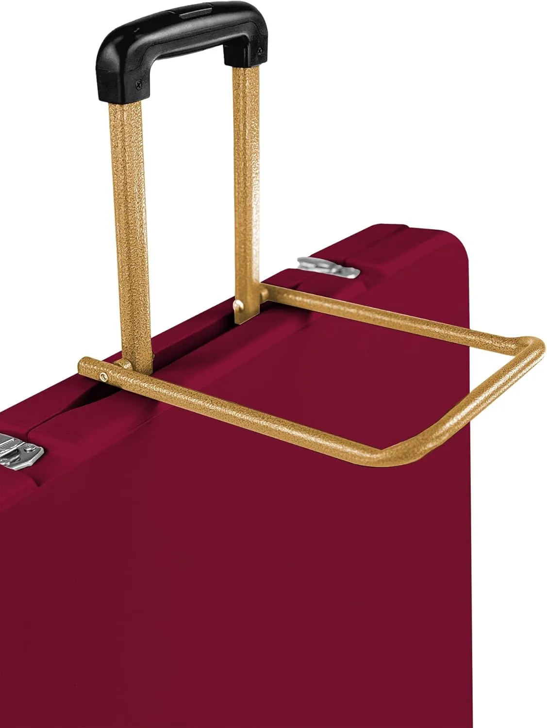 6Ft Rolling Folding Table with Built-in Wheels, Durable Plastic, Team Colors, Easy to Carry, Perfect for Camping, Picnic, Tailgating, Party, Indoor/Outdoor Use (Single Table, Dark Red & Dark Yellow)