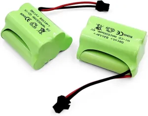 6V RC Battery, 2 Pack 1500mAh Ni-Cd Rechargeable 5-Cells AA Battery Packs with SM 2P Plug for Stunt RC Cars, Trucks, School Bus Toys, Outdoor Solar Light Batteries
