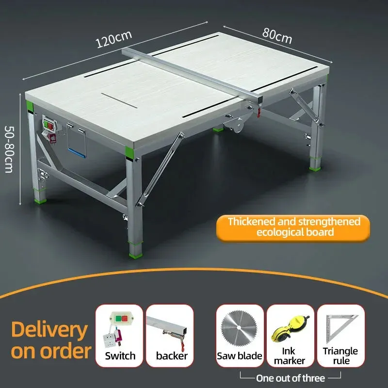 80*120DIY Folding Lifting Work Saw Multifunctional Woodworking Table Mini Table Saw Electric Woodworking Saw Table For Carpentry