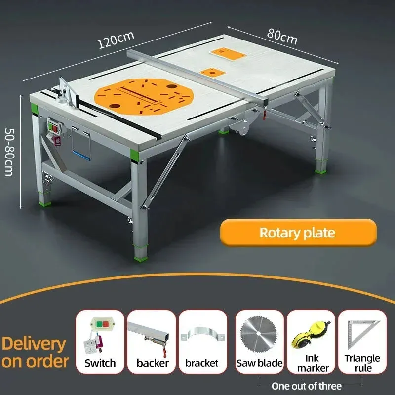 80*120DIY Folding Lifting Work Saw Multifunctional Woodworking Table Mini Table Saw Electric Woodworking Saw Table For Carpentry