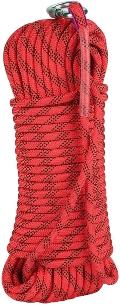 8mm Escape Rope Outdoor Static Rescue Rope, Escape Rope, Ice Climbing Equipment, Fire Safety Rescue Rope 10~200M (Color : Red, Size : 8mm x 200m)