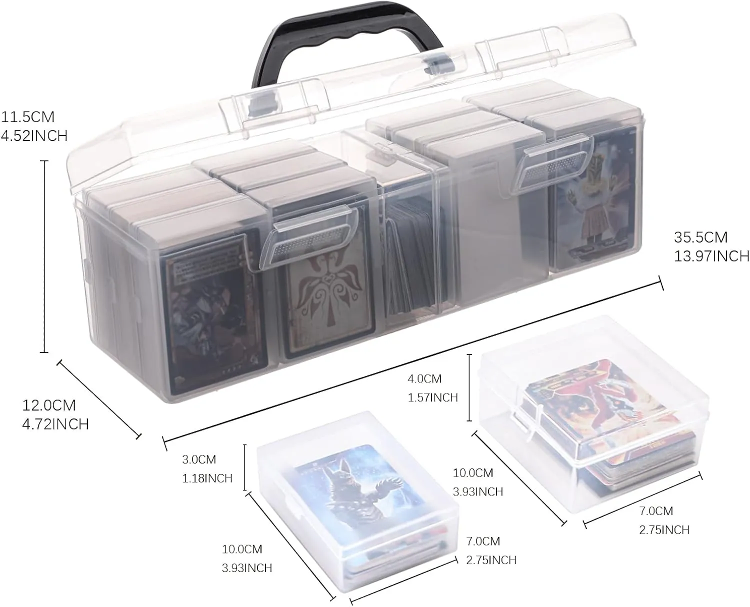 900-Capacity Trading Card Storage Box with 13 Small Boxes, Multi-Compatible for TCG/MTG/Magic Commander