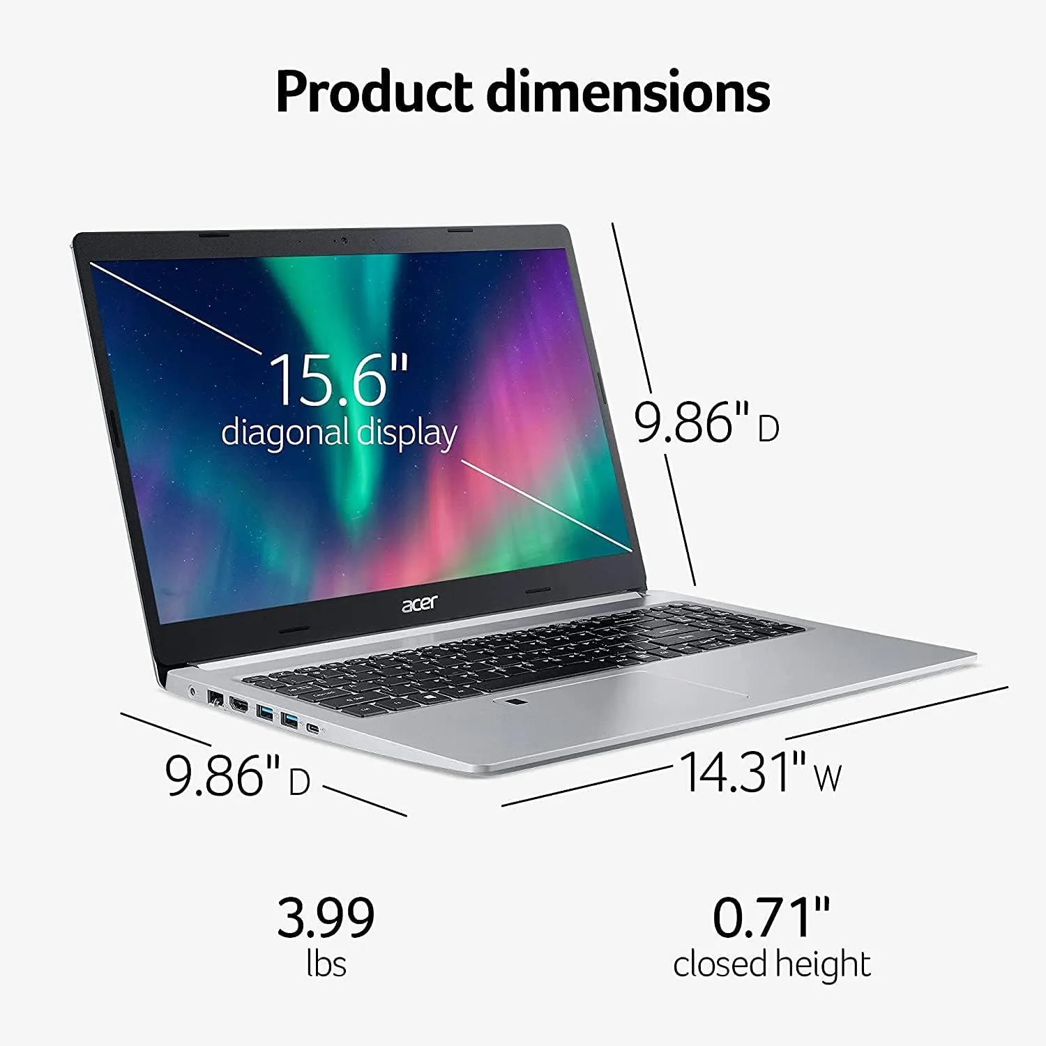 acer Laptop | Aspire 5 A515 | 15.6" 1920 x 1080 LED-Backlit | AMD Ryzen 7 3700U 4-Core | 8GB DDR4 | 256GB SSD | Windows 11 Pro | Wi-Fi 6 - Backlit Keyboard - 720p HD Camera - Pure Silver