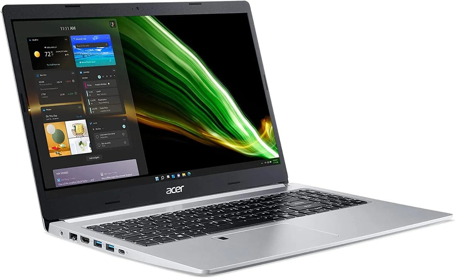 acer Laptop | Aspire 5 A515 | 15.6" 1920 x 1080 LED-Backlit | AMD Ryzen 7 3700U 4-Core | 8GB DDR4 | 256GB SSD | Windows 11 Pro | Wi-Fi 6 - Backlit Keyboard - 720p HD Camera - Pure Silver