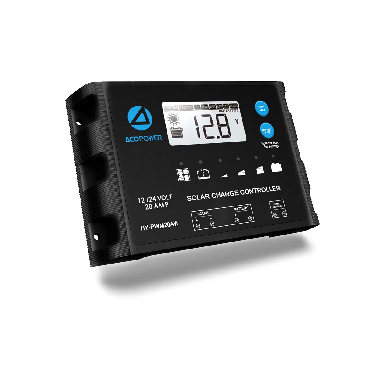ACOPOWER 100W 12V Mono Solar RV Kit, With 20A PWM Charge Controller