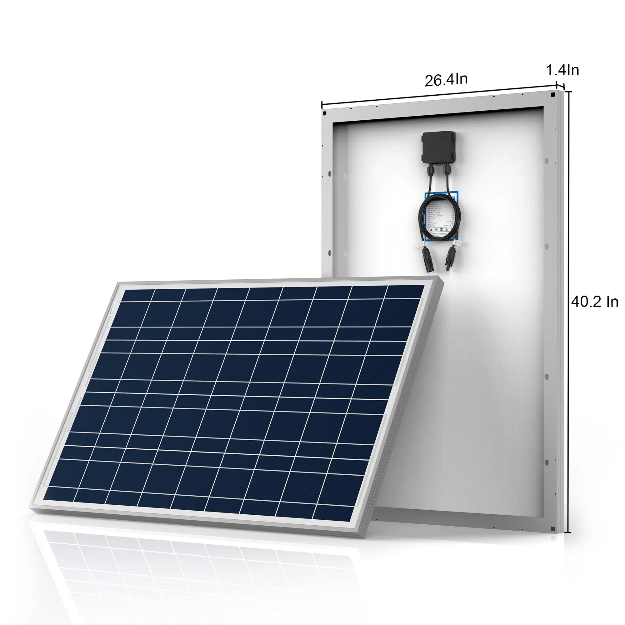 ACOPOWER 100W 12V Poly Solar RV Kit, With 20A PWM Charge Controller