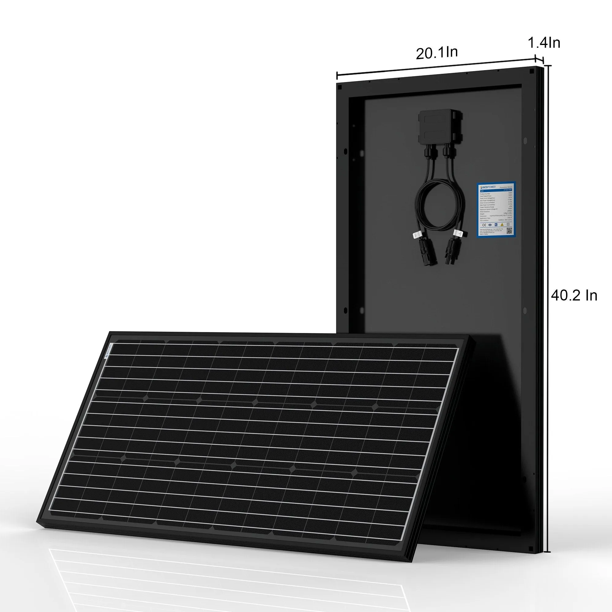 ACOPOWER 12V/24V 200W Mono Solar RV Kit, With 20A PWM Charge Controller