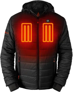 ActionHeat Men's 5V Insulated Heated Jacket with Detachable Hood, Battery Pack